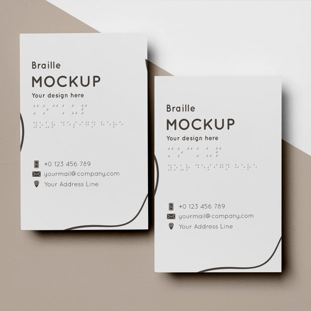 Free Flat Lay Of Business Card Design With Braille Writing Psd