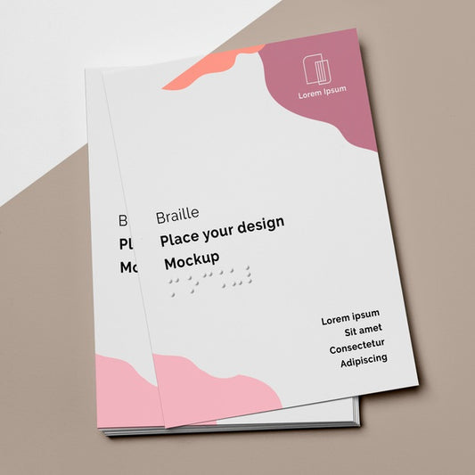 Free Flat Lay Of Business Card Designs With Braille Psd