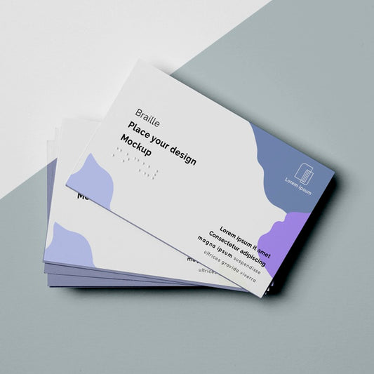 Free Flat Lay Of Business Card Designs With Braille Writing Psd