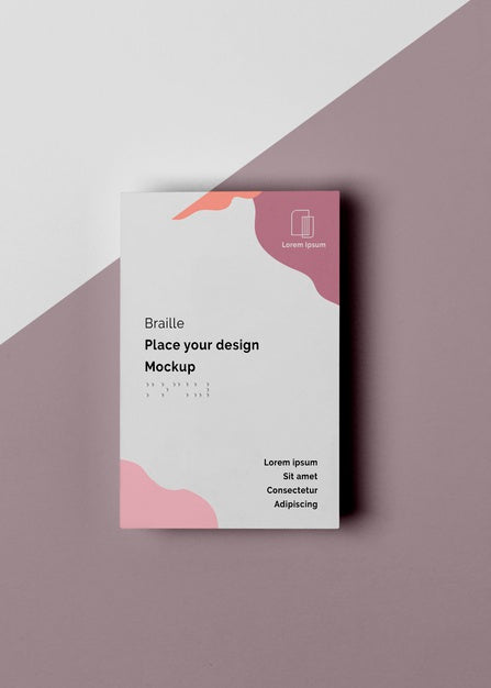 Free Flat Lay Of Business Card With Braille Writing Psd
