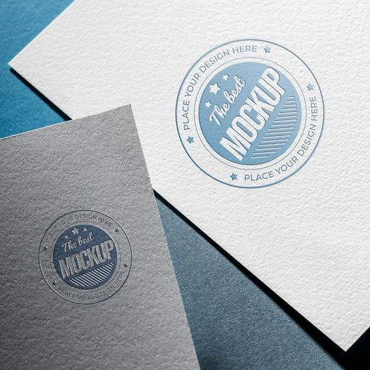 Free Flat Lay Of Business Mock-Up Card On Coarse Paper Psd