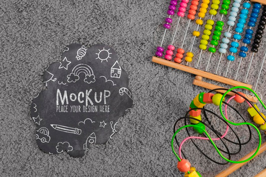 Free Flat Lay Of Children Colorful Toys With Copy Space Psd