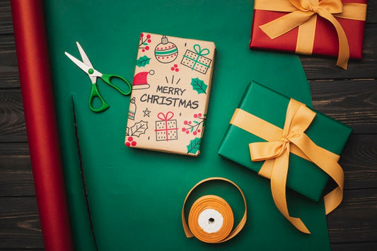 Free Flat Lay Of Christmas Concept Mock-Up Psd