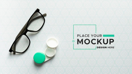 Free Flat Lay Of Clear Glasses Mock-Up Psd