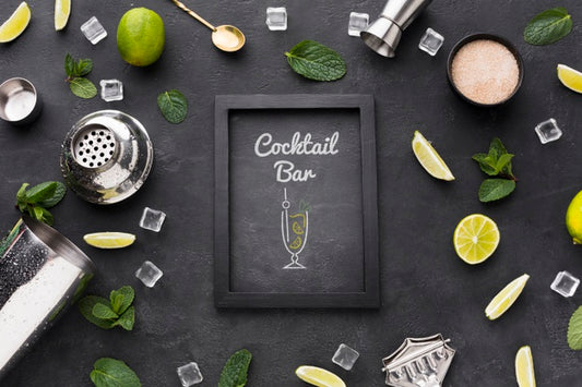 Free Flat Lay Of Cocktail Concept Mock-Up Psd