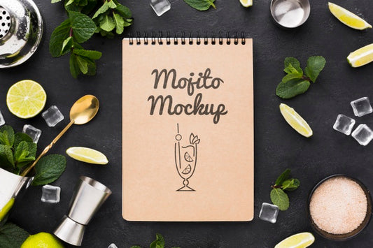 Free Flat Lay Of Cocktail Mock-Up Concept Psd