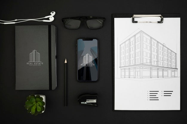 Free Flat Lay Of Desk Concept Mock-Up Psd