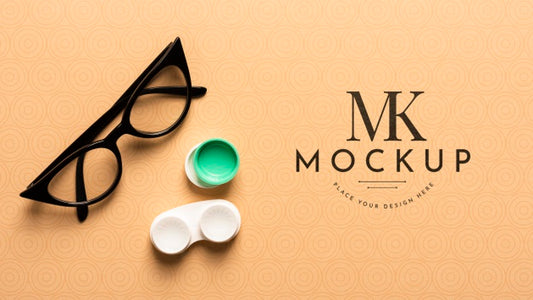 Free Flat Lay Of Glasses Mock-Up Psd