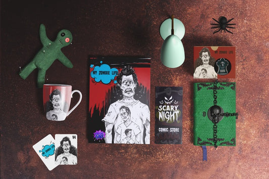 Free Flat Lay Of Halloween Concept Psd
