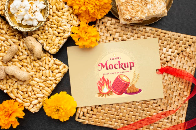 Free Flat Lay Of Lohri Concept Mock-Up Psd