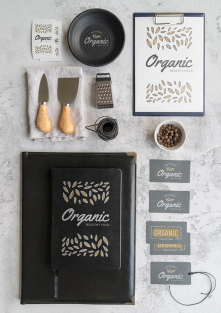 Free Flat Lay Of Menu With Utensils And Grater Psd