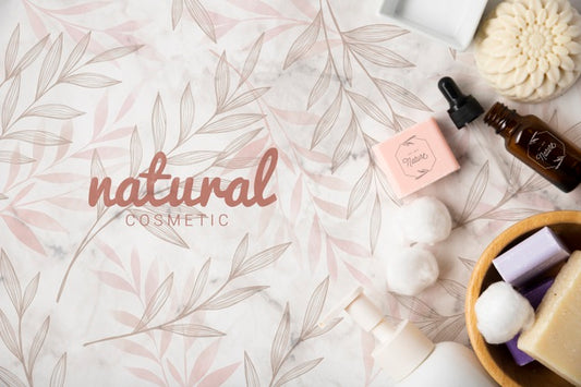 Free Flat Lay Of Natural Cosmetic Products Psd