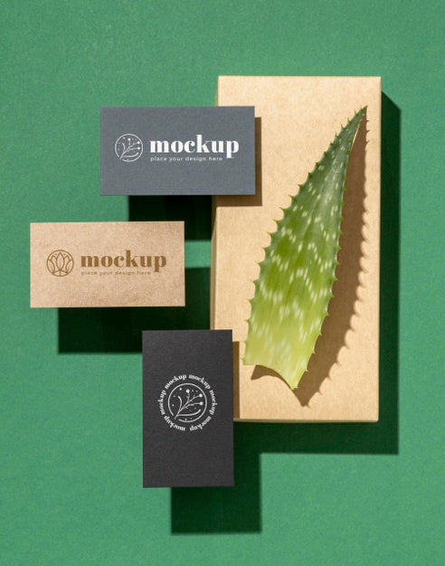 Free Flat Lay Of Paper Stationery With Leaf Psd