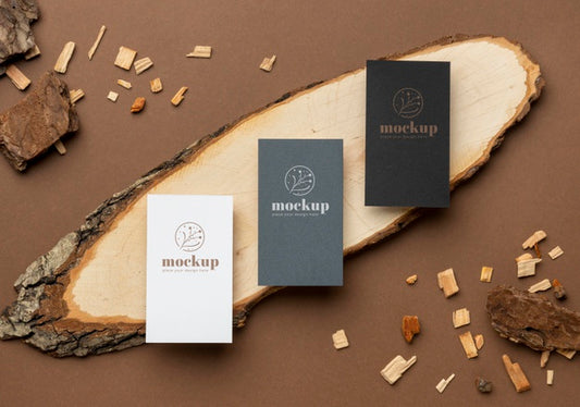 Free Flat Lay Of Paper Stationery With Wood Psd