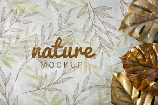 Free Flat Lay Of Skincare Nature Mock-Up Psd