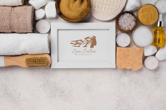 Free Flat Lay Of Spa Concept Mock-Up Psd