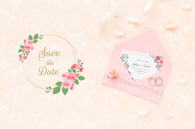 Free Flat Lay Of Wedding Concept Mock-Up Psd