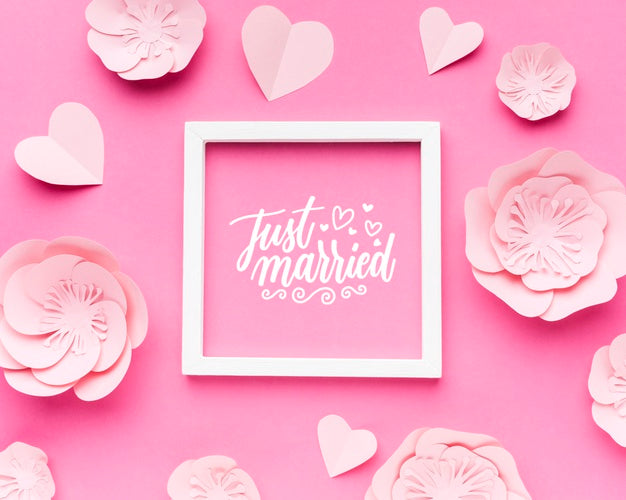 Free Flat Lay Of Wedding Concept Mock-Up Psd