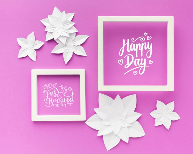 Free Flat Lay Of Wedding Concept Mock-Up Psd