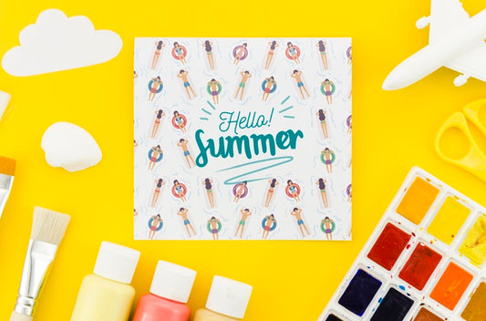 Free Flat Lay Paper Mockup For Summer Concepts Psd