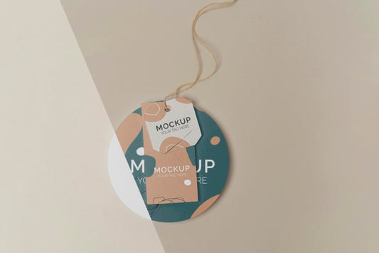 Free Flat Lay Product Tag Mock-Up Assortment Psd