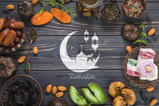 Free Flat Lay Ramadan Composition With Copyspace Psd