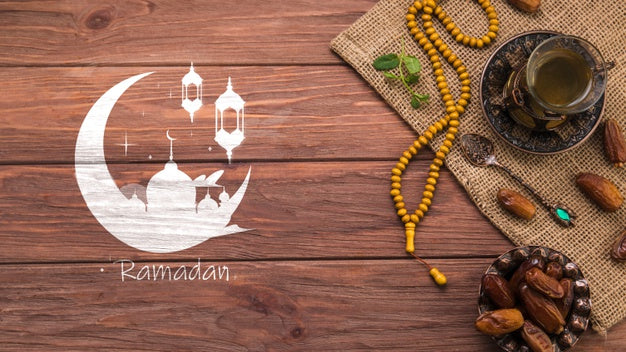 Free Flat Lay Ramadan Composition With Copyspace Psd