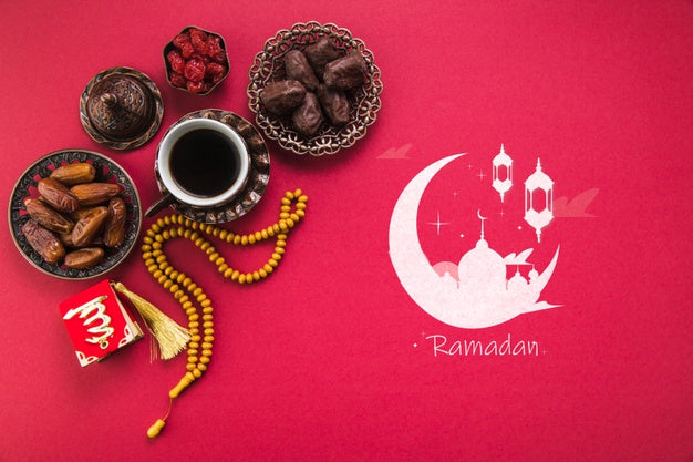 Free Flat Lay Ramadan Composition With Copyspace Psd