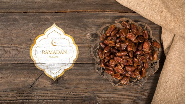 Free Flat Lay Ramadan Composition With Copyspace Psd