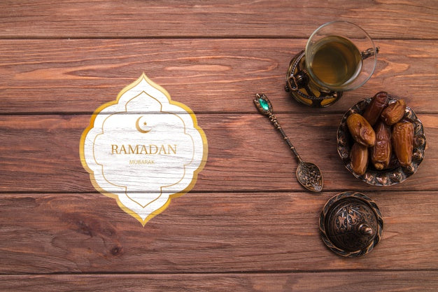 Free Flat Lay Ramadan Composition With Copyspace Psd