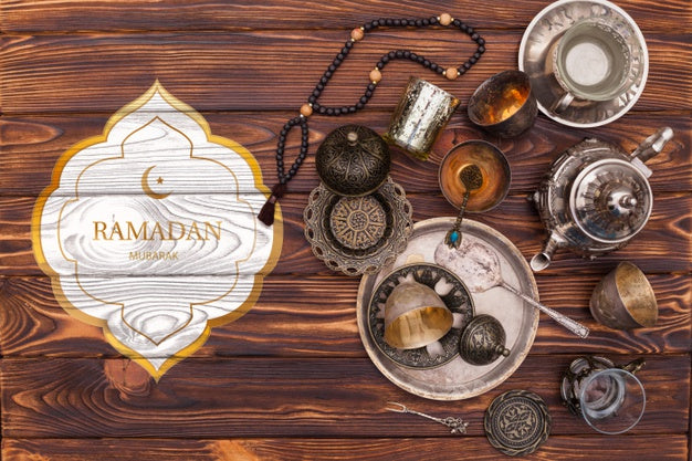 Free Flat Lay Ramadan Mockup For Logo Psd