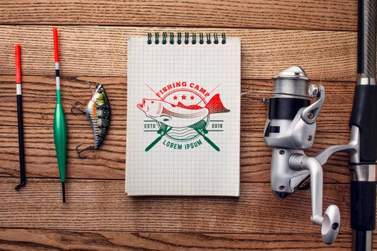Free Flat Lay Rod And Fishing Accessories Psd