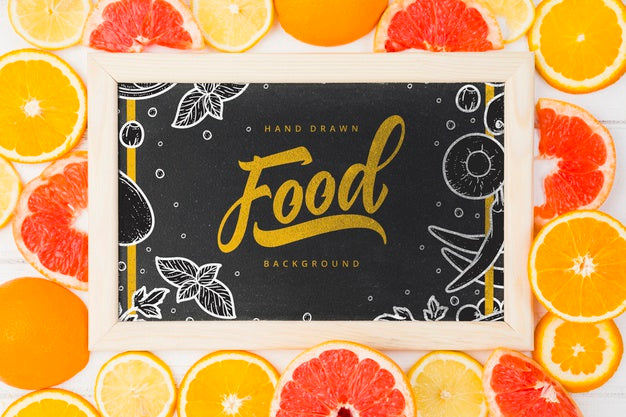 Free Flat Lay Slate Mockup With Summer Elements Psd