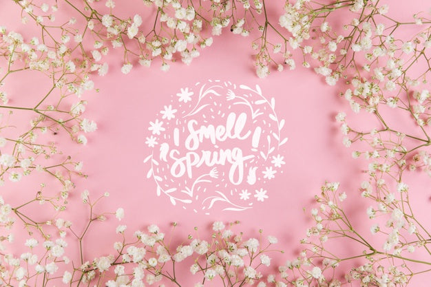 Free Flat Lay Spring Mockup With Copyspace And Frame Psd – CreativeBooster