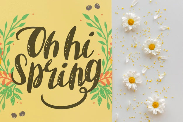 Free Flat Lay Spring Mockup With Copyspace Psd