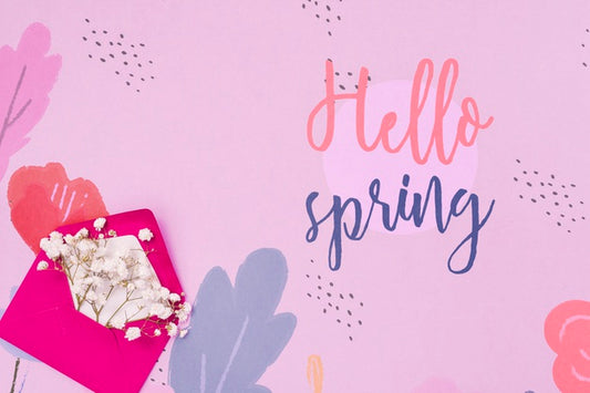 Free Flat Lay Spring Mockup With Copyspace Psd