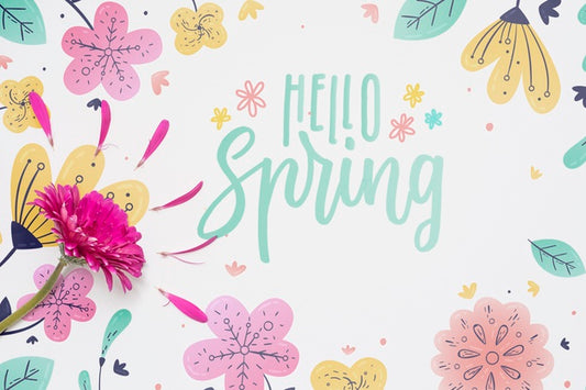 Free Flat Lay Spring Mockup With Copyspace Psd