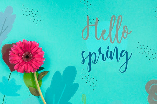 Free Flat Lay Spring Mockup With Copyspace Psd