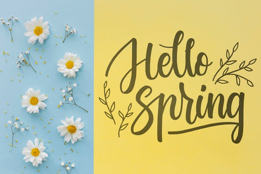 Free Flat Lay Spring Mockup With Copyspace Psd