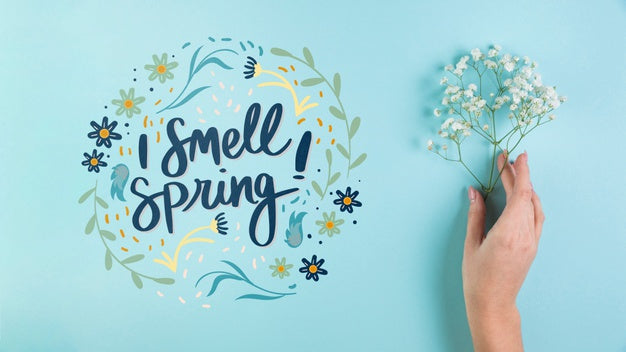 Free Flat Lay Spring Mockup With Copyspace Psd