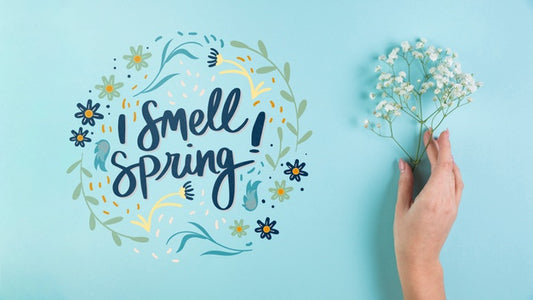 Free Flat Lay Spring Mockup With Copyspace Psd