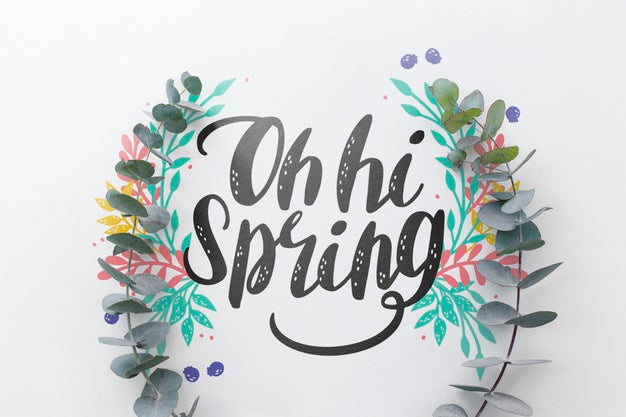 Free Flat Lay Spring Mockup With Copyspace Psd