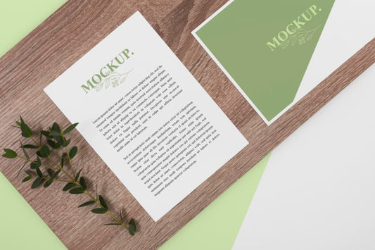 Free Flat Lay Stationery Arrangement With Plant Psd
