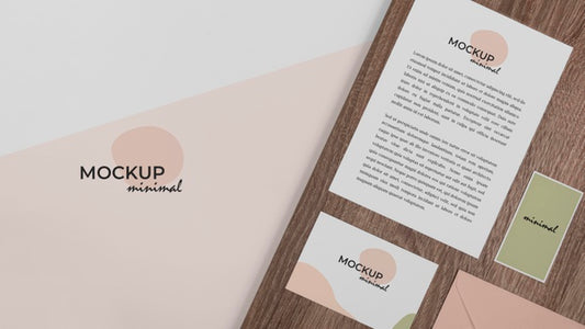Free Flat Lay Stationery Arrangement With Wood Psd