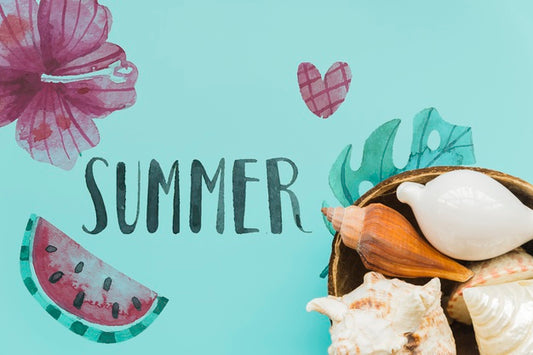 Free Flat Lay Summer Background With Copyspace Psd