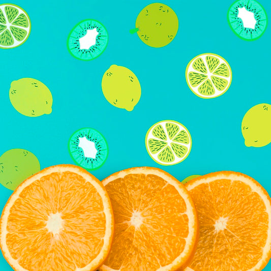 Free Flat Lay Summer Mockup With Copyspace And Orange Slices Psd