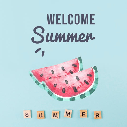 Free Flat Lay Summer Mockup With Copyspace Psd