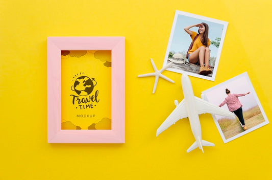 Free Flat Lay Travel Concept With Pictures Psd