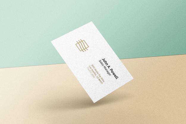 Free Floating Business Card Mockup Psd – CreativeBooster