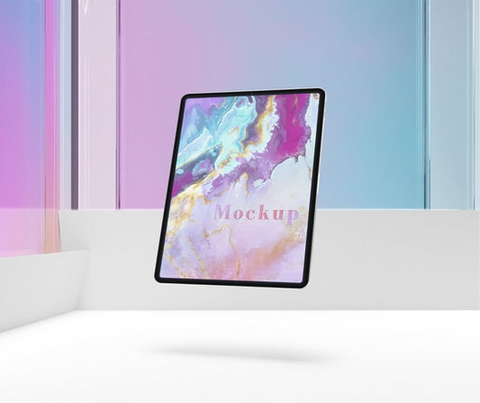 Free Floating Tablet Device Mock-Up Psd